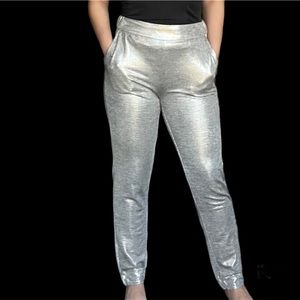 Maison D’amelie  silver gold pants.